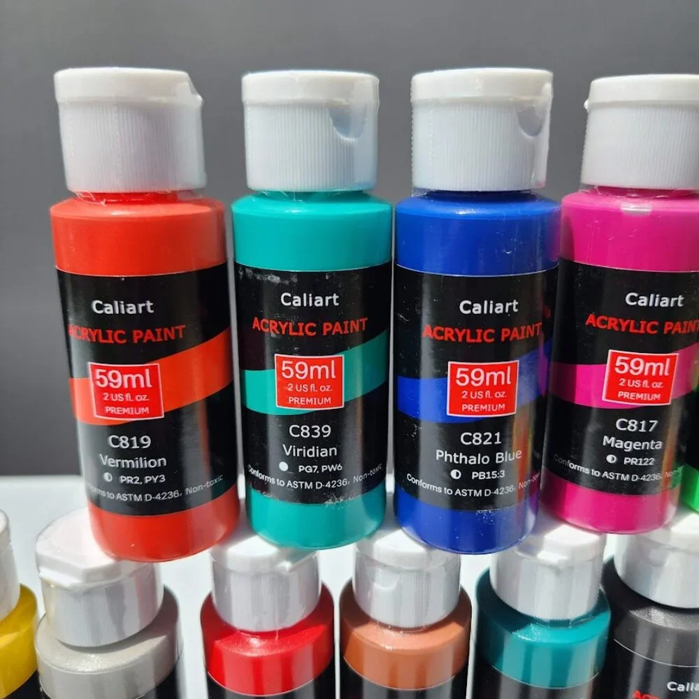 NEW 22 Bottles Caliart Acrylic Paint Bundle Set Colors Art Craft Paints Painting